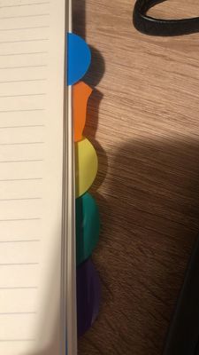 PP-dek A5-projectnootboek met horizontale lijn binnenpagina's en gekleurde PP-verdelers